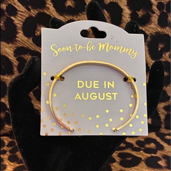 BNWT 18k Gold or Silver ‘Due in Month’ Bracelets by SOON TO BE MOMMY, Maternity - Picture 6 of 8